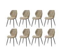 GrandCA HOME Lot de 8 Chaises de Salle à Manger, Chaises de Cuisine Nordiques, Chaises Rembourrées avec Pieds en Métal, Coussins en Tissu Losange, Haricot Vert-R