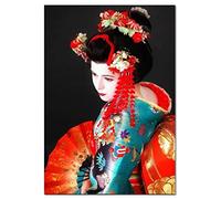Grande 5D Broderie Diamant kit Complet round drill Geisha Femme Japonaise 20x30cm 5D DIY Diamond Painting, Peinture par Numéros Kits pour Enfants et Adultes,Toile Strass Broderie Décoration La Maison