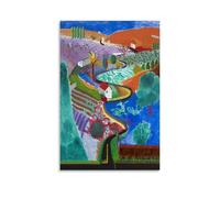 Grande affiche imprimée de l'œuvre artistique ornée en noir de David Hockney - Décoration murale moderne en toile - Peinture murale pour la maison - 20 x 30 cm