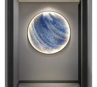 Grande applique murale « Lune » : tableau lumineux LED rond à effet grès, décoration murale circulaire pour la maison, lampe LED 3D pour salon ou chambre(Style B,70CM/27.5in)