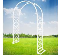 Grande Arche à rosiers pour Plantes grimpantes, Treillis métallique pour diverses Plantes grimpantes, rosiers, vignes, décoration de fête de Mariage (crème, l 180 x H 230 cm)