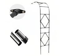 Grande Arche De Jardin Demi - Latérale, Arche Rosier De Robuste, Noir/Blanche Arcade De Soutien Résistant Aux Intempéries pour Metal Tonnelle De Pergola(Black,300x240cm/9.8x7.8ft)