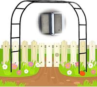 Grande arche de jardin en fer forgé - 120-350 cm de large - Noir - Pour plantes de mariage - Pergola arquée en métal - 1,8 x 2,2 m
