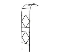 Grande arche de jardin en métal de 2,4 m pour plantes grimpantes avec motif rose, cadre de support pour terrasse, à monter soi-même, demi-arche latérale (2,4 m x 2,4 m)