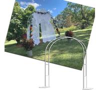 Grande arche de jardin en métal pour plantes grimpantes - Pergola en fer robuste résistant aux intempéries - Treillis de roses en blanc, noir, vert - 2,4 m x 2,2 m - Décoration de jardin