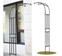 Grande arche de jardin en métal résistant aux intempéries pour plantes grimpantes de 238,8 cm, arche robuste pour mariage, noir, 60 x 240 cm