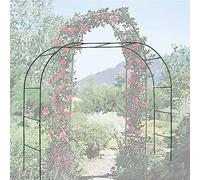 Grande arche de jardin en métal robuste pour plantes grimpantes - Décoration de jardin - Noir et vert - 3 m x 2,2 m