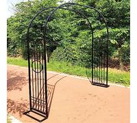 Grande arche de jardin pour plantes grimpantes, pergola en fer forgé pour roses et vignes, support extérieur - 260 cm x 230 cm - Noir - Parfait pour la décoration de jardin et la croissance des