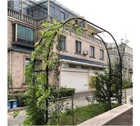 Grande arche de jardin robuste en métal pour plantes grimpantes - Treillis en fer de 3,5 m - Résistant aux intempéries - Support extérieur durable pour vignes et fleurs - Finition noire