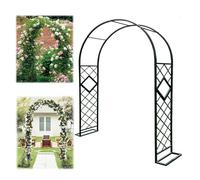 Grande arche de roses en métal pour plantes grimpantes, treillis d'extérieur, arche de jardin - Parfaite pour jardin, terrasse, pelouse, légumes, décoration de mariage (noir, 370 x 270 cm)