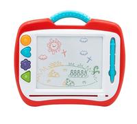 Grande Ardoise Magique avec Stylo et 4 Tampons Magnétiques, Formes Géométriques, Poignée de Transport, Couleur Aléatoire