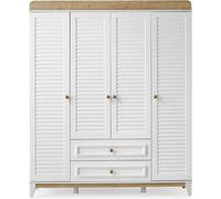 Grande armoire 4 portes pour la chambre d'enfant avec beaucoup d'espace de rangement et de style.