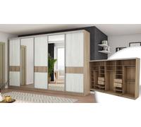 **Grande armoire à portes coulissantes 5D/360 en chêne Riva avec ferrures Premium**