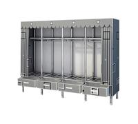 Grande Armoire Chambre Tissu Forte Capacité de Charge Armoire en Tissu Penderie avec Tiroir Facile à Assembler pour Appartements et Espaces de Vie Temporaires(Chrome,198 * 45 * 170cm)