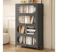 Grande armoire de rangement en métal, vitrine, portes rabattables, organiseur de grande capacité pour salon, bureau, maison