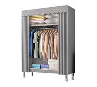 Grande armoire en toile avec cadre en acier, organiseur de placard portable pour chambre à coucher, salon, dortoir, portant à vêtements robuste avec étagères et tringle de suspension