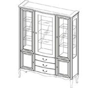 Grande armoire Massif Bois véritable Rustique Vitrine classique Armoire vitrine PR-W3