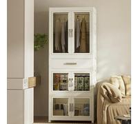 Grande armoire portable pour enfants avec portes suspendues, tiroir et roulettes - Armoire pliable pour chambre à coucher et vestiaire 54 cm Solution peu encombrante