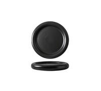 Grande assiette à spaghetti européenne mate créative en céramique noire et blanche - 20,3 cm - Noir mat