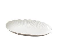 Grande assiette creuse irrégulière en céramique exquise et pratique pour un usage domestique - Assiette ovale de 35,6 cm