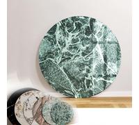 Grande assiette de service ronde aspect marbre, rotative, silencieuse, épaisseur 12 mm, idéale pour table à manger