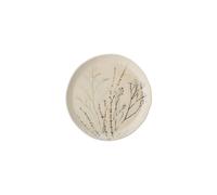 Grande assiette plate en grès beige, ronde, à motifs - Bloomingville, Bea - Ø28xH1 cm