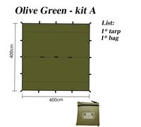 Grande Bâche De Revêtement Noir Imperméable,Tente De Camping En Plein Air,Abri De Bricolage,19 Points De Confrontation,4x4,Bushcraft - Type Olive Green-Kit A-3x4