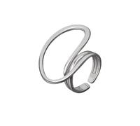Grande Bague Ronde Irrégulière Pour Femmes Et Filles,Exagérée,Unique, Solide,Infini, Promesse De Mariage, Bague Ouverte, Réglable, Confortable, Personnalité Minimaliste,Bijoux Taille 7-10 (Argent)