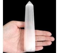 Grande baguette en cristal de sélénite naturel | 13,5-14 cm | 1 pièce Cristal de guérison en sélénite pour Reiki, chakra, sorcellerie et décoration d'intérieur | Pierres précieuses en sélénite