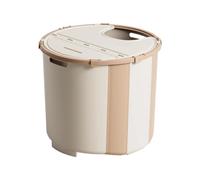 Grande Baignoire de Trempage Pliable, Bac Bain Portable Isolé Pliable avec Couvercle et Tabouret, Baignoire Gain de Place avec Tuyau d’Évacuation pour Petite Salle de Bain, Appartement, (Size:76×65cm)