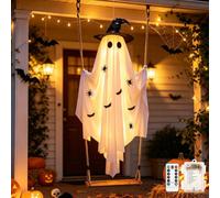Grande balançoire fantômes à suspendre pour Halloween avec minuterie (chaud