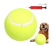 Grande balle de tennis - Chien en caoutchouc naturel | Doux pour les dents et les gencives | Extra rebondissant || Durable | Flotteurs | Pack de tennis couineur | Balles de jeu faciles à rapporter