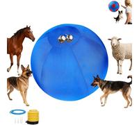 Grande balle de troupeau avec poignée - Jouet gonflable pour animaux de compagnie avec housse résistante à la déchirure, haute visibilité, protège les dents, jouet interactif à pousser et à tirer pour