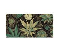 Grande bannière « A Puff in Time Weed Marijuanab » - 120 x 60 cm - À suspendre au mur - Bannière de fond pour fête d'anniversaire, extérieur et intérieur