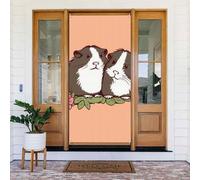 Grande bannière à suspendre avec deux cochons d'Inde - Panneau de bienvenue - Panneau de bienvenue pour porte et fenêtre - Décoration extérieure saisonnière