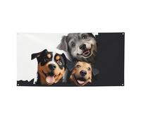Grande bannière amusante en forme de chiot avec œillets - Décoration de fête pour intérieur et extérieur - Bannière pour événement, anniversaire - Taille S
