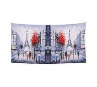 Grande bannière, arbre de la ville de Paris, Tour Eiffel, Bannière de faveurs de fête d'anniversaire - Décoration à suspendre pour cadeaux de célébration