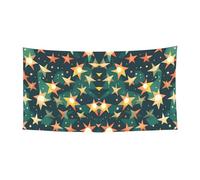 Grande bannière Atomic Stars rétro imprimée - Bannière de faveurs de fête d'anniversaire - Décoration à suspendre pour cadeaux de célébration