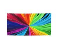 Grande bannière aux couleurs de l'arc-en-ciel avec œillets - Décoration de fête - Pour intérieur et extérieur - Bannière pour événement, anniversaire - Petite taille
