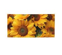 Grande bannière avec œillets - Motif tournesols - Décoration de fête - Pour intérieur et extérieur - Pour événement, anniversaire - Petite taille