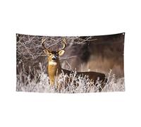 Grande bannière avec imprimé cerf de Virginie - Décoration à suspendre pour cadeaux de célébration