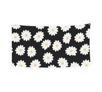 Grande bannière blanche à imprimé marguerites, bannière de faveurs de fête d'anniversaire - Décoration à suspendre pour cadeaux de célébration