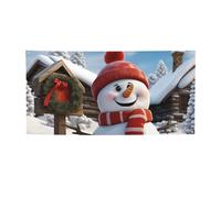 Grande bannière bonhomme de neige avec œillets - Décoration de fête pour intérieur et extérieur - Bannière pour événement, anniversaire - Taille M