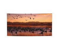 Grande bannière Bosque del Apache - Refuge sauvage - Toile de fond avec œillets - Décoration de fête - Pour intérieur et extérieur - Bannière pour événement, anniversaire - Taille S