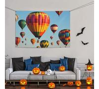 Grande bannière de ballons à air chaud - Décoration de fête - 119 x 180 cm - Toile de fond murale personnalisée pour anniversaire, cour, drapeau de fête, photographie de fond pour mariage
