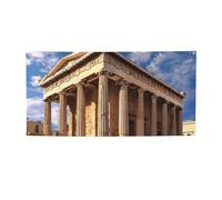 Grande bannière de bâtiment d'histoire de la Grèce avec œillets - Décoration de fête - Pour intérieur et extérieur - Bannière pour événement, anniversaire - Taille S