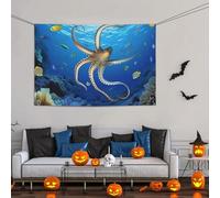 Grande bannière de biologie marine - Décoration de fête - 119 x 180 cm - Toile de fond murale personnalisée - Bannière pour anniversaire, cour, drapeau de fête, photographie de fond pour mariage