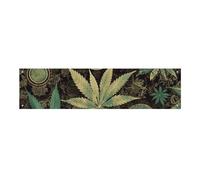 Grande bannière de fête « A Puff in Time Weed Marijuanab » - 120 x 30 cm - À suspendre au mur - Bannière de fond pour fête d'anniversaire, extérieur et intérieur