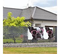 Grande bannière de fête d'anniversaire à suspendre au mur - Bannière de bouledogue français - Bannière de vacances personnalisée - Décoration de photographie de fond - Drapeau de maison - Fournitures