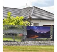 Grande bannière de fête d'anniversaire à suspendre au mur - Bannière de vacances « Night in the Desert » - Bannière de vacances personnalisée - Décorations de photographie - Drapeau de maison